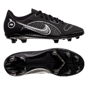 Nike Kid’s Junior Vapor 14 Club FG Black Metallic Silver Sz 2.5 Y Speed Control